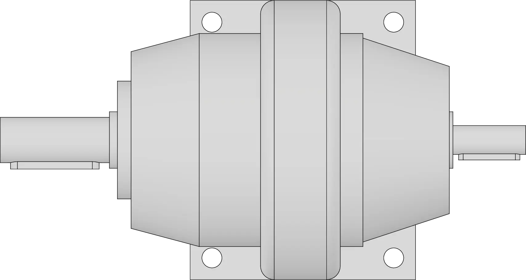 Gearbox with mounting base, multiturn, straight top view