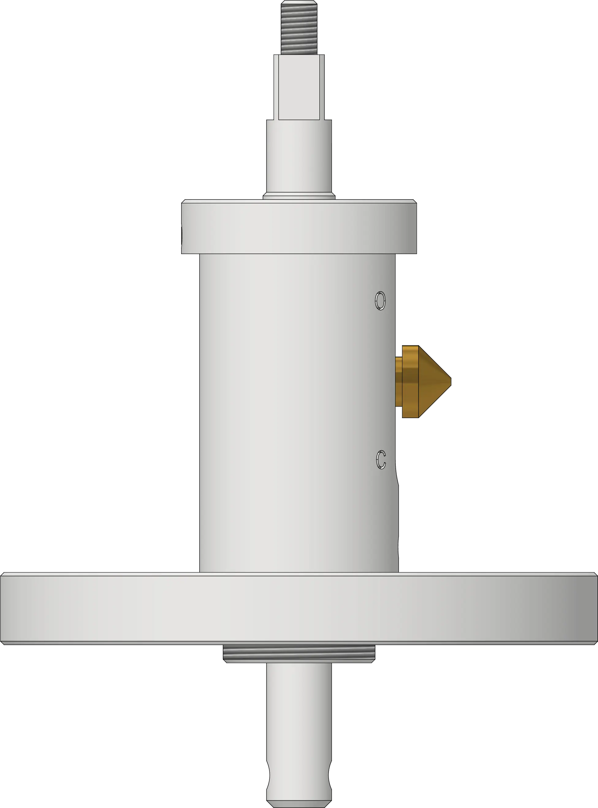 Operating unit, bolted (with DIN flange) side view