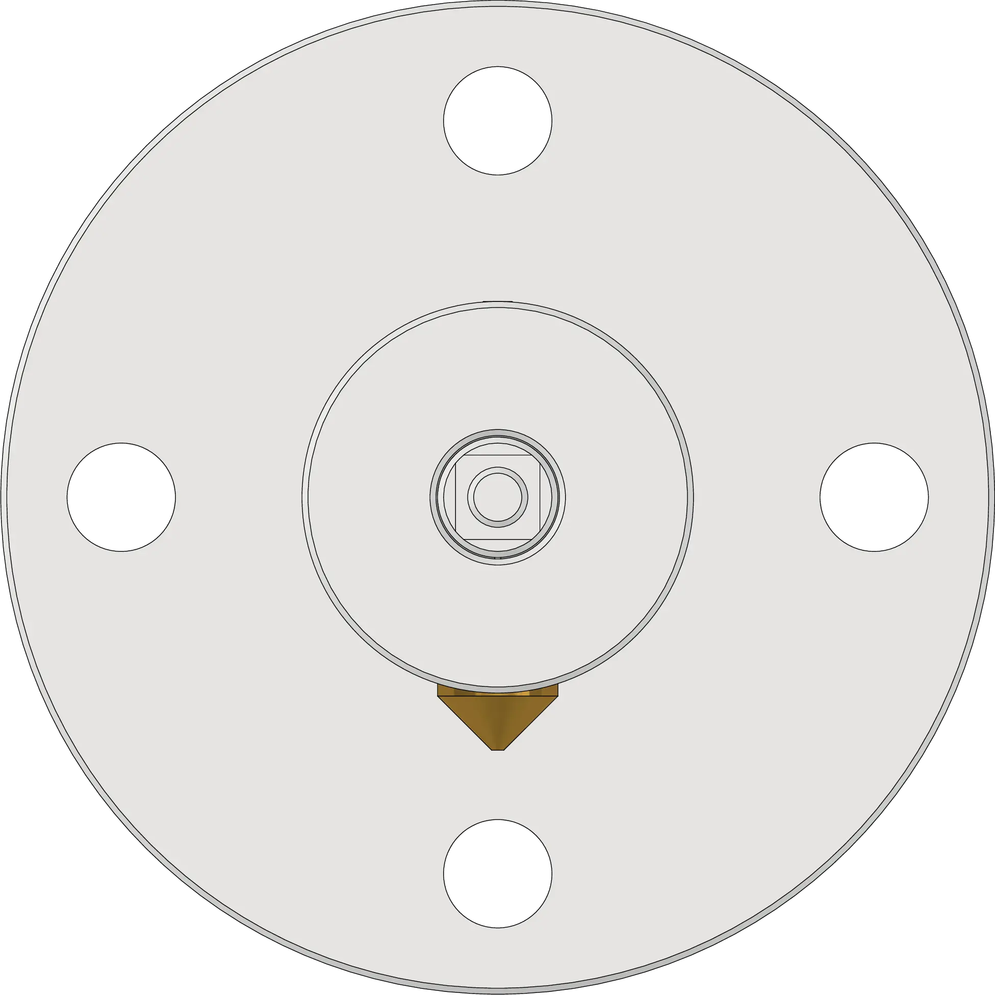Operating unit, bolted (with DIN flange) top view