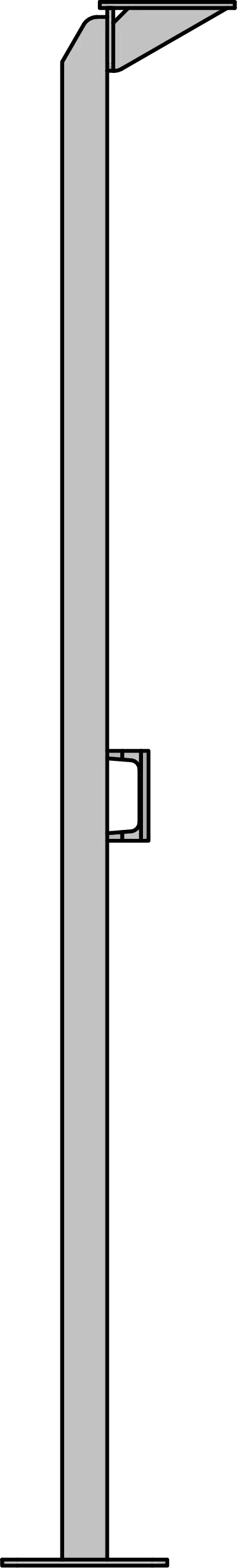 Operating stand with hole side view